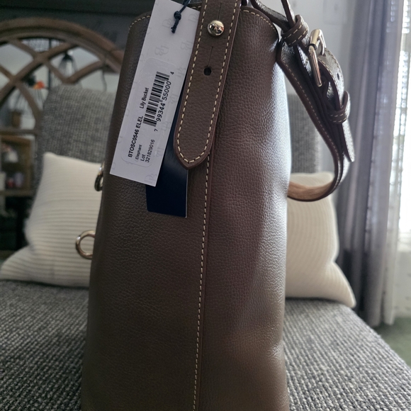 Dooney & Bourke BrownBucket  Leather Shoulder Bag : Lily Bucket - Picture 3 of 7